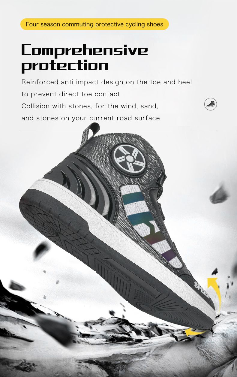 Men's Motorcycle Shoes, Non Slip Hight Top Durable Comfy Boots For Men's Winter Outdoor Riding Activities Camping Outdoor_voghion.com