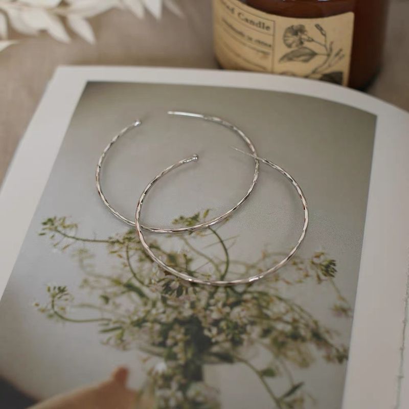 Two-tone Optional Simple Metal Large Hoop Earrings Elegant Niche Hoops Exaggerated Studs Mosquito Coil Clips Ear_voghion.com