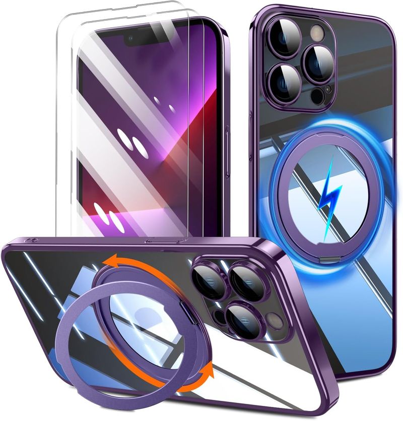 STERKER 360° drehbarer Magnetring 14 Hülle transparent [vollständiger Kameraobjektivschutz] [nicht gelb] [kratzfest]_voghion.com