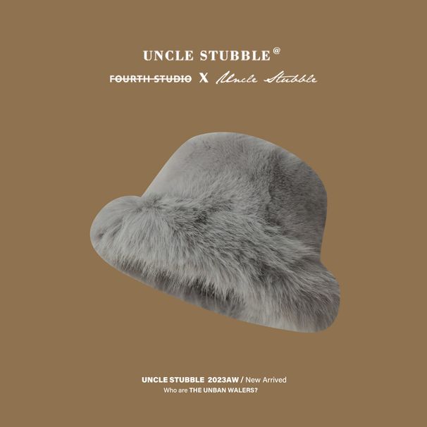 Verdickter Mongolenhut für Mädchen, flauschig flauschig, schlank, gesichtslos, kleiner Fischerhut, einfarbig, hochwertig, und_voghion.com