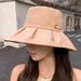 Fisherman's women in spring summer with a stylish versatile large brim, covering the face and protection basin for_voghion.com