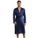 Cross Border Men's Nightgown Shorts Set Solid Color Home Clothes Bathrobe Shorts Set Thin Pajamas TZ3194_voghion.com