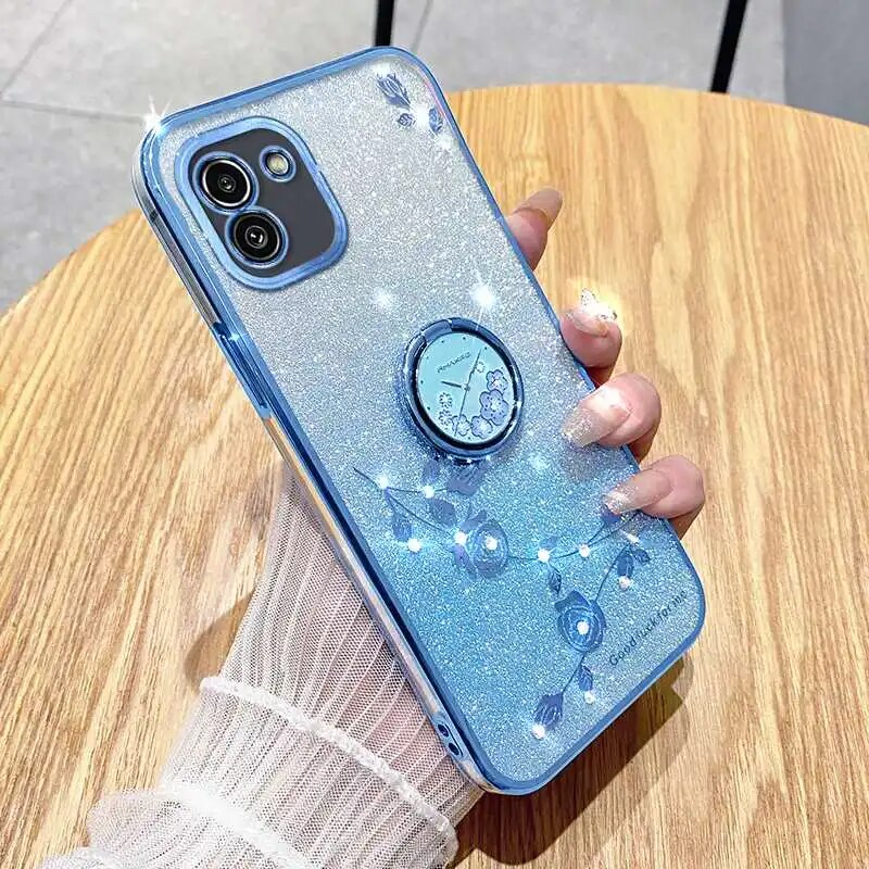 „Samsung Galaxy A14 5G A03 Core A02 A02s A01“ dėklas, minkštas, gėlių rašto, su žiedo laikikliu._voghion.com