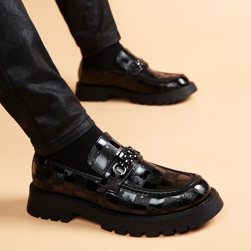 Bean High-end Light British Men's One Foot Trend Le Fu Thick Sole Height Increasing Casual Trendy Shoes_voghion.com