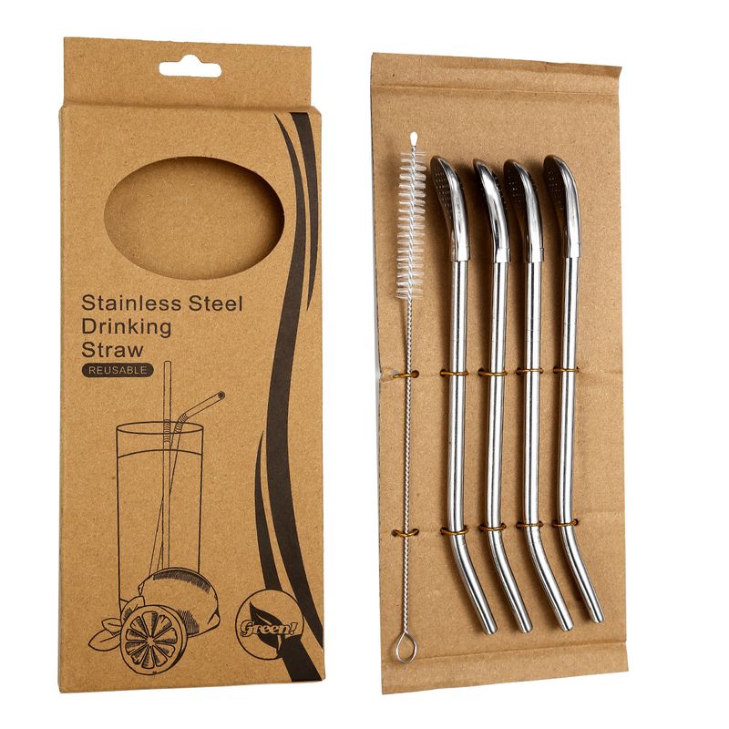 304 Stainless Steel Tableware Straw Spoon Set Pearl Milk Tea Mate Tea Filter Spoon Stirring Spoon Detachable_voghion.com