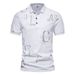 Camisa de verão de algodão branco liso com fenda de manga curta regular casual fit_voghion.com