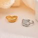 Anello aperto in acciaio inossidabile dorato a forma di labbra per donna, sensazione di alta qualità, leggero e resistente allo sbiadimento_voghion.com