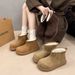Vintage Fleece-Lined Thickened Warm Snow Boots For Women Autumn Winter New Comfortable Versatile Lightweight Furry_voghion.com