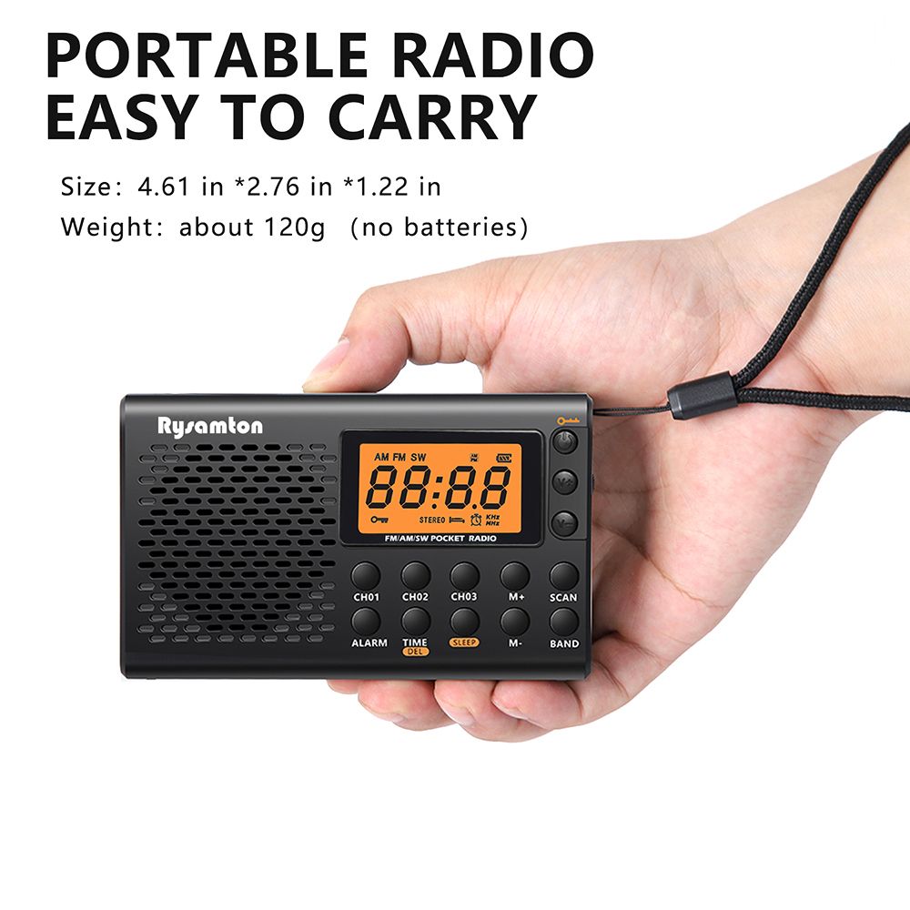 LED portatile AM FM SW digitale display grande schermo stereo radio sveglia cronometro MP3 registratore multifunzionale_voghion.com