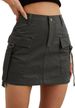 Women's Clothing Low Waist Workwear Skirt Pocket Pure Cotton Mini Comfortable Hip Lifting Casual Short Skirt_voghion.com