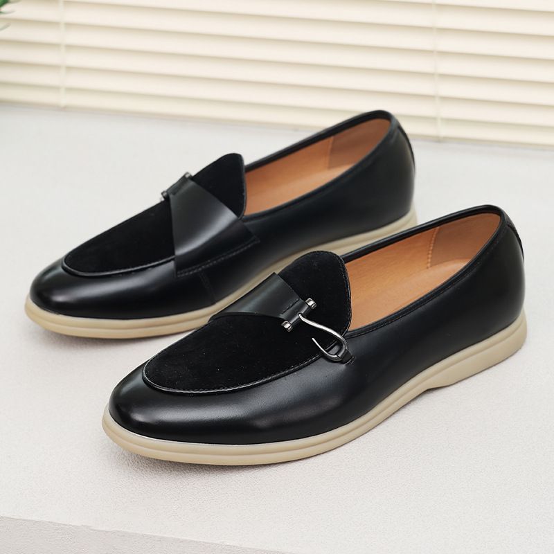 All-in-One-Loafer für Herren spitze Lederschuhe für Herren mit Beanie-Schuhen_voghion.com