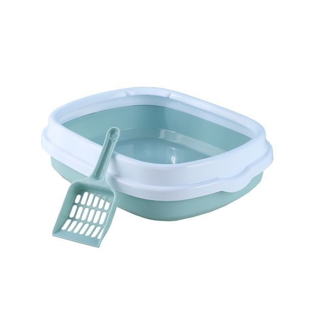 Semi-Enclosed Anti-Splash Thickened Pet Supplies Toilet With Scoop Cat Litter Box_voghion.com