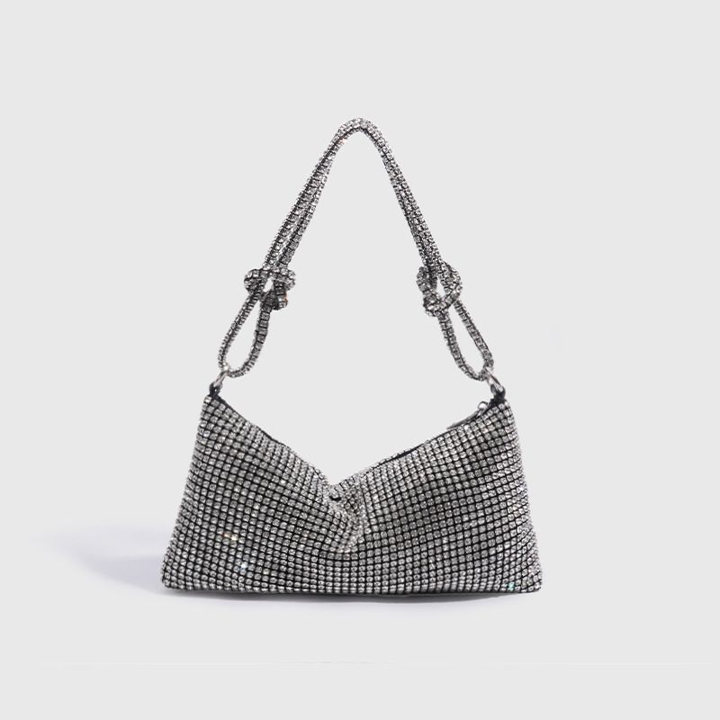 Borsa a tracolla con design di nicchia dia incrostata 2024 nuova borsa da donna rhie leggera piena di dias sottobraccio_voghion.com