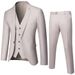 CT Herren Business Casual Hochzeit Bräutigam Smoking Anzug Einfarbig Dreiteiliges Set_voghion.com