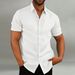 2024 New Men's Cotton And Casual Loose Short Sleeved Shirt_voghion.com