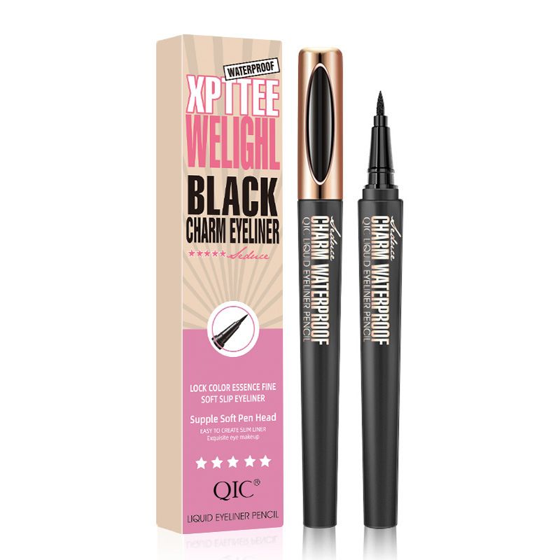 QIC Qini color film strength pen waterproof, holding, smudging, non peeling, sponge head, eyeliner liquid pen, makeup_voghion.com