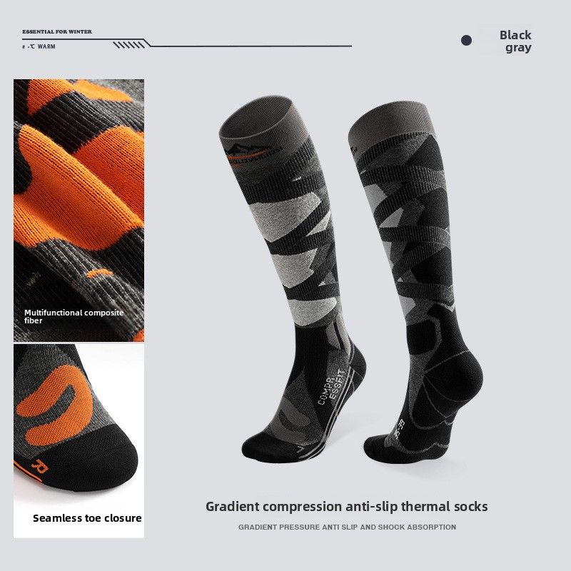 Calzini lunghi invernali in lana da sci, ad asciugatura rapida, da viaggio, antivento, antifreddo, caldi, spessi e alti, DWZ04_voghion.com