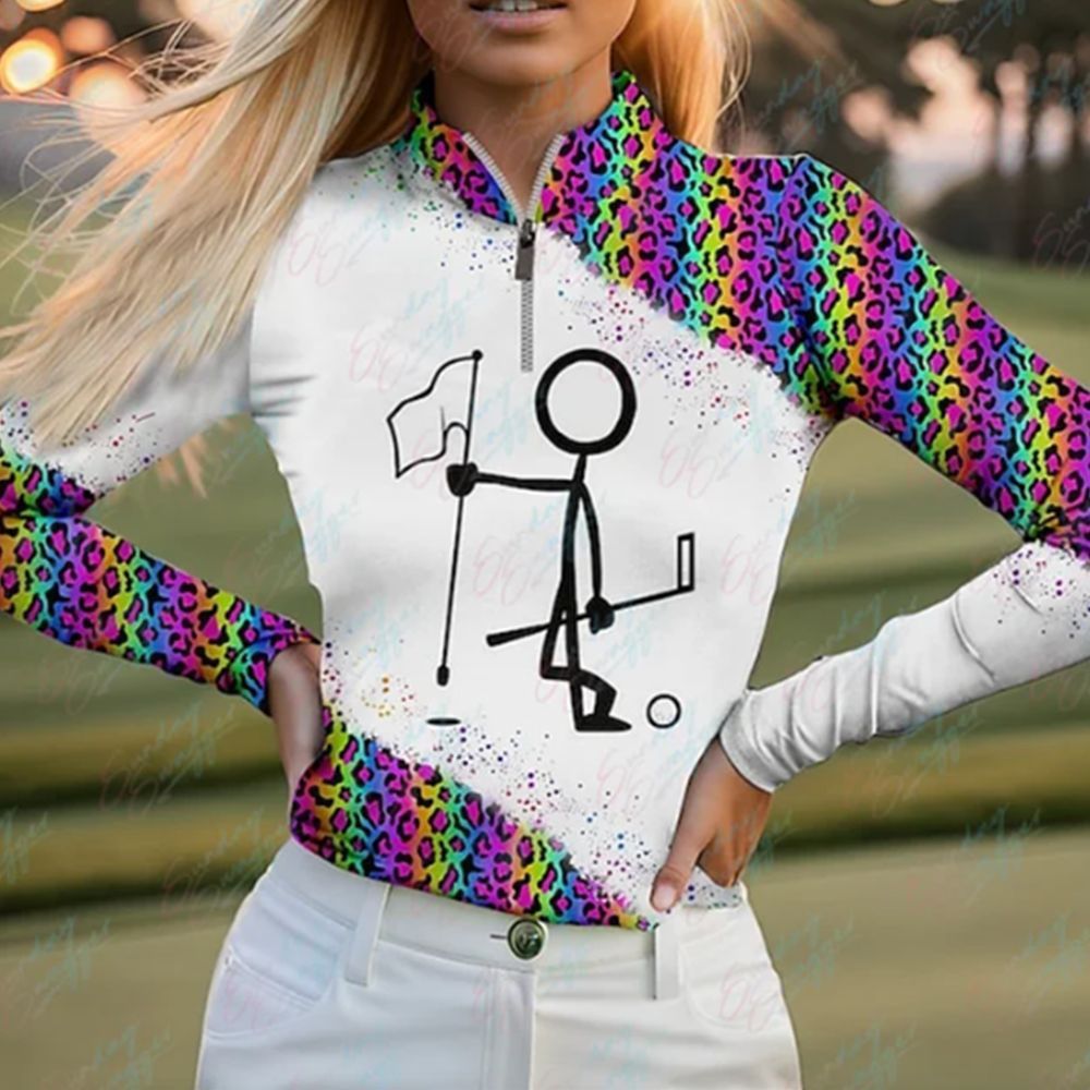 Polo de GOLF pour femmes, vêtement en jersey respirant, anti-rides, à séchage rapide, absorbant l'humidité_voghion.com