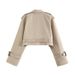 Women's Clothing Casual Style Loose With Belt Long Sleeve Short Windbreaker Coat Top_voghion.com