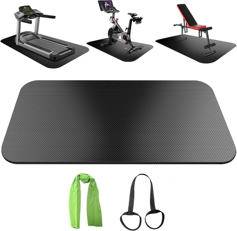 Equipment Compatible With Peloton Elliptical Treadmill Mat, Under Exercise Trainer Mat Pad For Stationary Indoor Spin_voghion.com