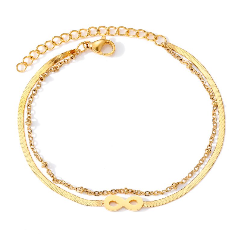 Bracciale alla moda in acciaio inossidabile con simbolo dell'infinito hip-hop numero otto_voghion.com
