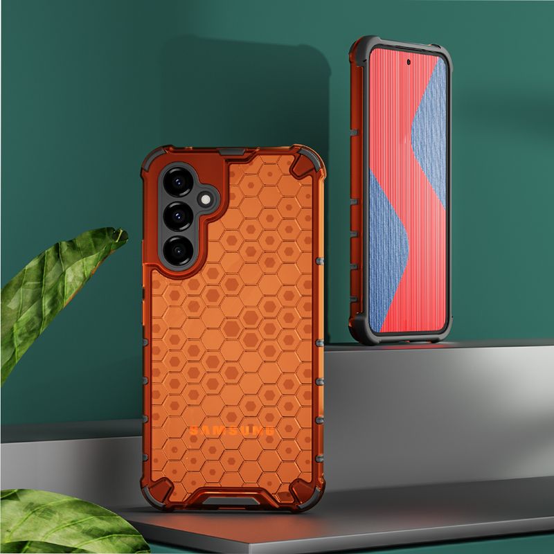 KEYSION Shockproof Armor Case for Samsung A54 5G A34 A14 A13 5G A04S Transparent Honeycomb Phone Cover for Galaxy M23 5G M52 M13_voghion.com