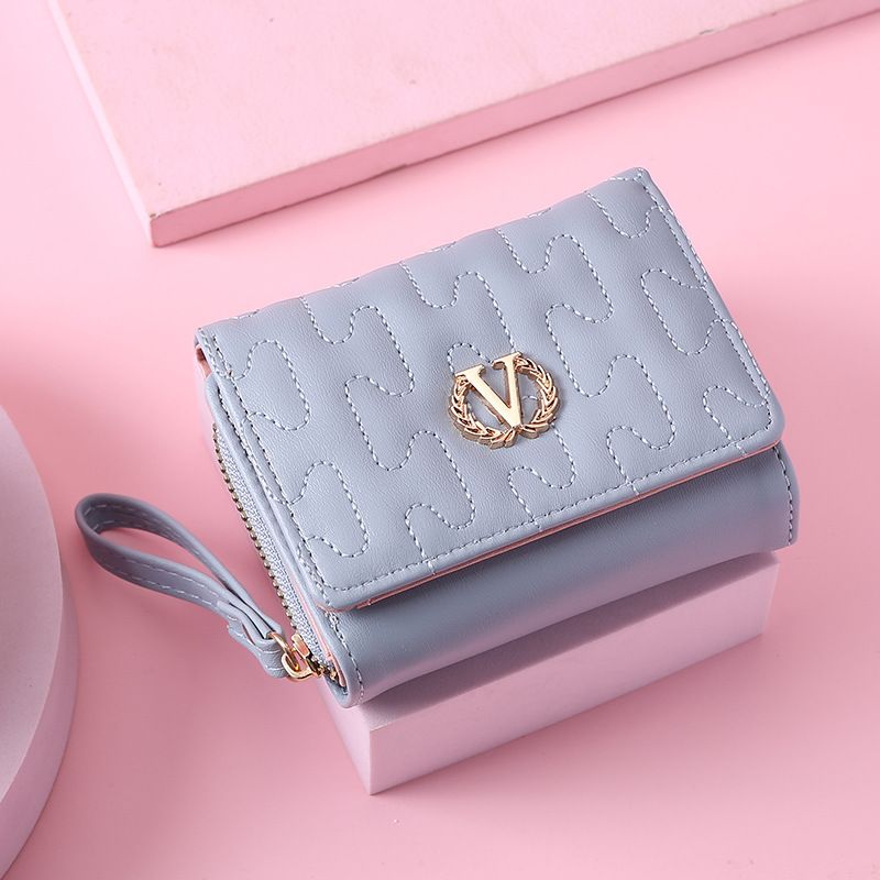 Geldbörse Portemonnaie Clutch Damen Kurze Geldbörse Stickerei Münzbörse Damen High Sense Geldbörse Damen Kurze_voghion.com