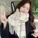 Sciarpa giapponese Me Franch in cashmere coreano di alta qualità a quadri per studenti versatile invernale calda_voghion.com
