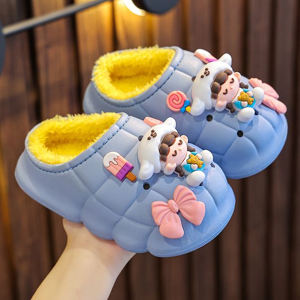 Pantofole per bambini foderate in pile per mamma e bambini - Pantofole invernali antiscivolo per bambini piccoli e ragazzi (da 1 a 11 anni) - Impermeabili e calde per interni ed esterni_voghion.com