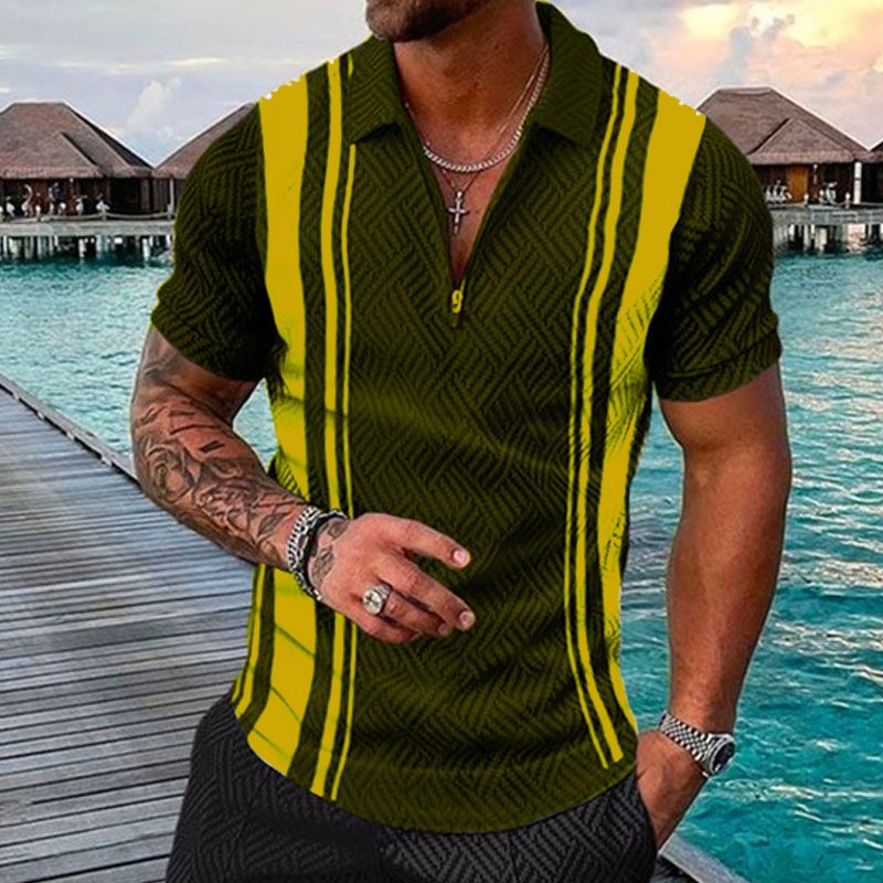 2023 Sommer neue Herrenmode 3D gedrucktes Poloshirt Europäisches und amerikanisches Poloshirt_voghion.com