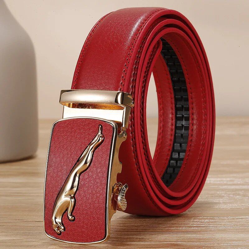 New Fashion Alloy Automatic Buckle Genuine Leather Belt Business Casual Men's Belts High Quality Waistband_voghion.com