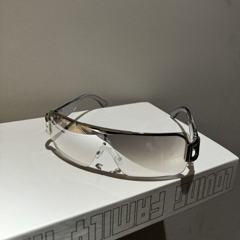 Half-Frame Integrated Ocean Lens Sunglasses Cool Y2K Hot Girl Concave Shape Fashionable Sun Glasses UV Protection_voghion.com
