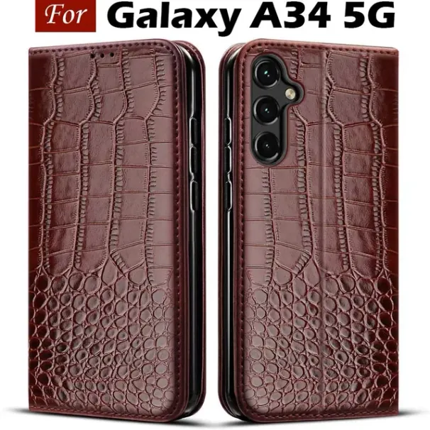 Buch Galaxy Case Leder Stand Flip Wallet Kartenhalter Telefonabdeckung für Samsung A34 5G A 34 SM-A346B Coque SM-6B_voghion.com