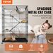 VEVOR Catio, 4-Tier Large Cat Cages Indoor, Detachable Metal Playpen Enclosure with 360° Rotating Casters, with 3 Ladders and a Hammock for 1-3 Cats, _voghion.com