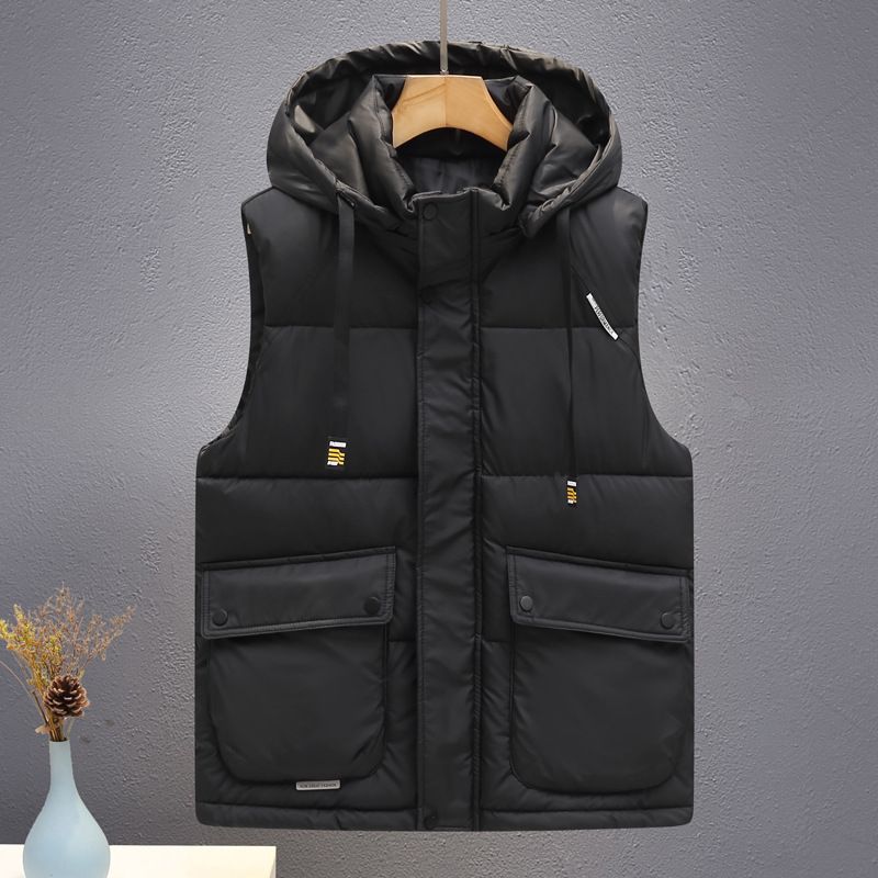 Herbst Winter Herren wasserdichte Baumwolle Loose Fit Stilvolle ärmellose Jacke Warm Student Trendy Weste Verdickter Mantel_voghion.com