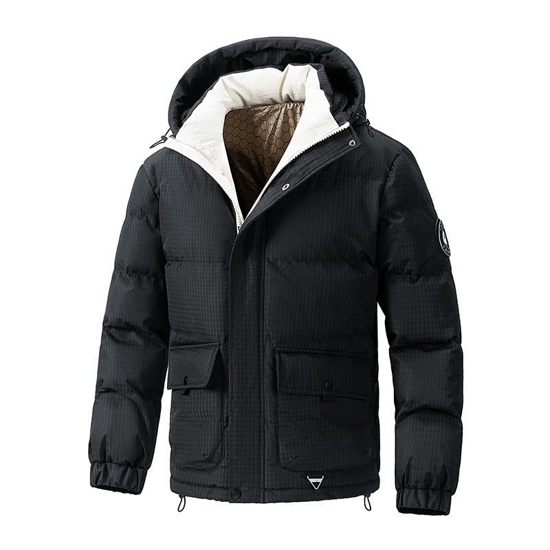 Herren-Winterjacke aus dicker Baumwolle mit Kapuze – Locker geschnittener, lässiger Parka-Mantel mit mehreren Taschen für Teenager und junge Erwachsene_voghion.com