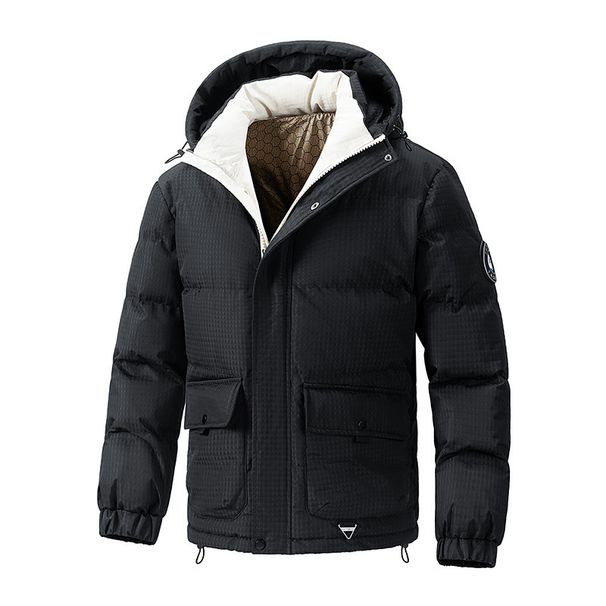 Herren-Winterjacke aus dicker Baumwolle mit Kapuze – Locker geschnittener, lässiger Parka-Mantel mit mehreren Taschen für Teenager und junge Erwachsene_voghion.com