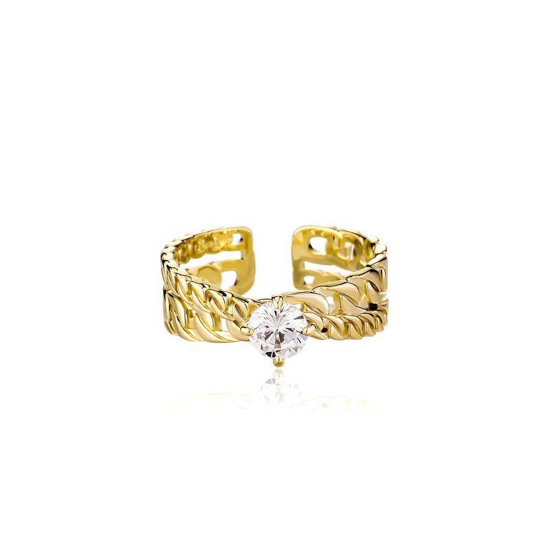Hip Hop INS Style Cuban Full Diamond Offener Ring Zeigefingerring Männer und Frauen Schlichter Modering_voghion.com