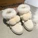 Kurzrohr-Schneestiefel für Damen, Winter plus Samt, 2023 neuer Fellknäuel, verdickte und warme, einbeinige Beanie-Baumwollschuhe_voghion.com