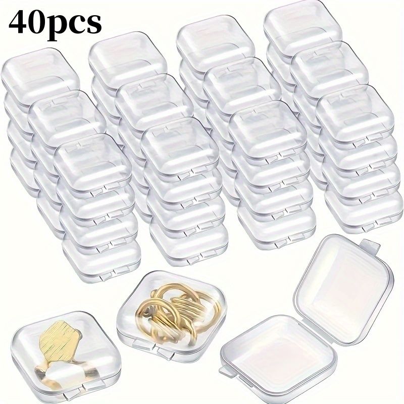 20/40pcs Clear Plastic Storage Box With Lid For Jewelry, Earrings, And Necklaces - Organize And Protect Your Valuables_voghion.com