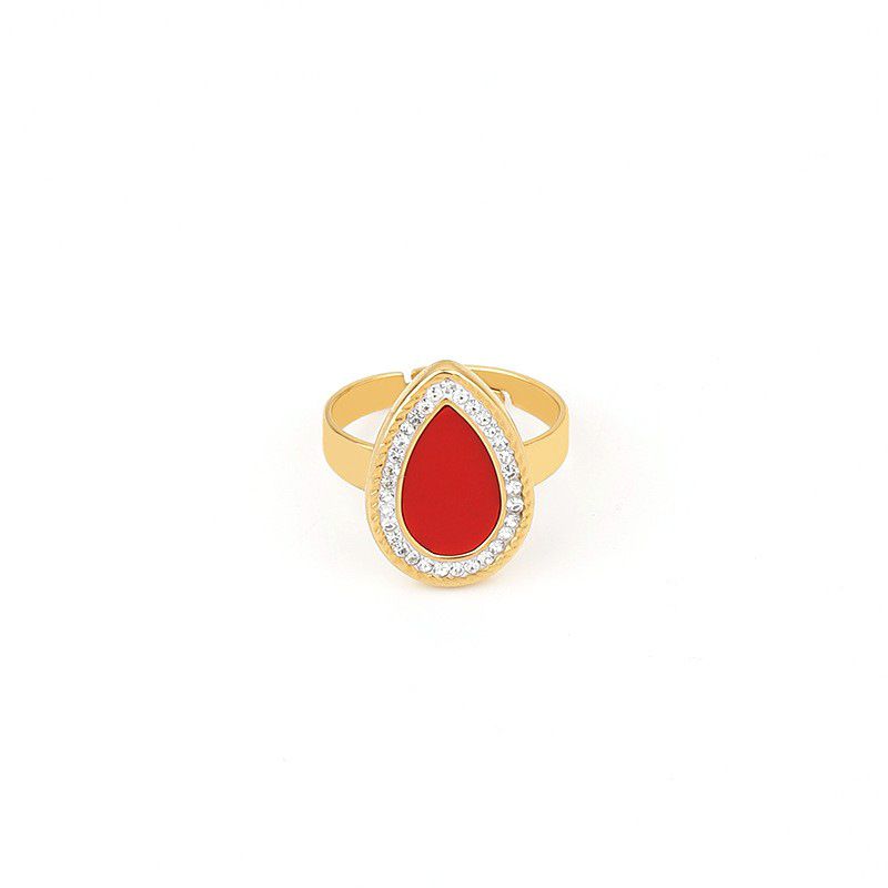 Novo estilo de colar com corrente cubana de aço titânio incrustado com zircônia, pulseira, brincos de gota d'água vermelha, conjunto de joias_voghion.com