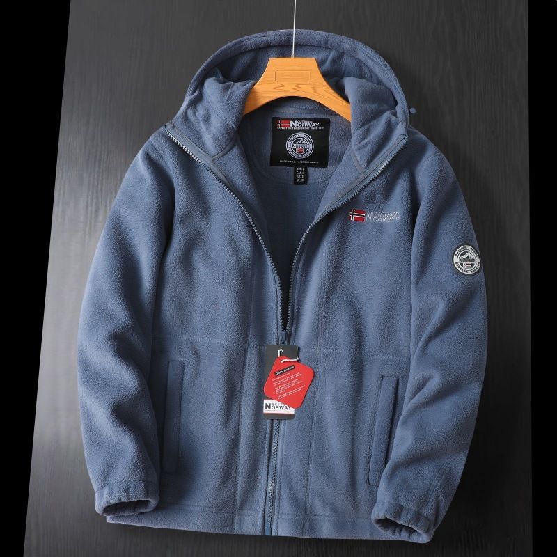 9819 mit Kapuze! Aus Norwegen kältebeständig warm dick doppellagig mit Kapuze Polarfleece Winter große Größe Herren plus Samt_voghion.com