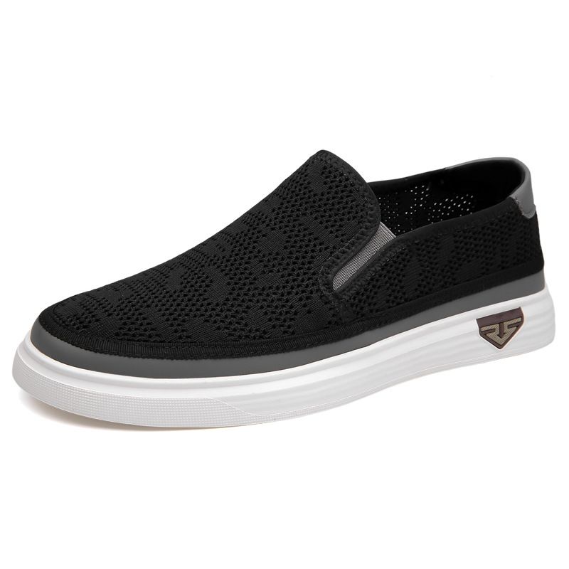 2025 Spring Bean For Men, Korean Version Lazy Le Fu Shoes, Soft Soled Breathable Hollow Out Casual Fashion Men's Shoes_voghion.com