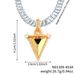 Collana con catena di diamanti Hip Hop - Stile Trendsetter europeo e americano, ciondolo a cono triangolare con rame colorato e zircone per uomo e donna_voghion.com