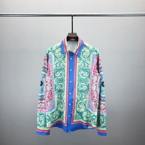 Articoli alla moda Ver camicia a maniche lunghe con motivo a lettere 3D colorate, cardigan unisex_voghion.com