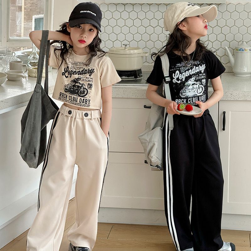 Traje deportivo de verano para madre y niños, conjunto de dos piezas de camiseta de manga corta a la moda para niños_voghion.com