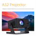 A32 MINI Projector Home Cinema 1280*720P Videoprojector Portable Theater WIFI Mirror Android IOS SmartPhone 1080P 4K_voghion.com