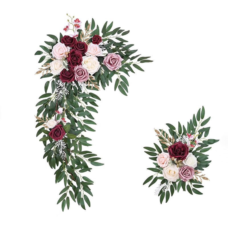 Dried Flowers Wedding Arrangement Two Piece Set Arch Flower Welcome Flower Area Wedding Arch Banquet Style Dining Table_voghion.com