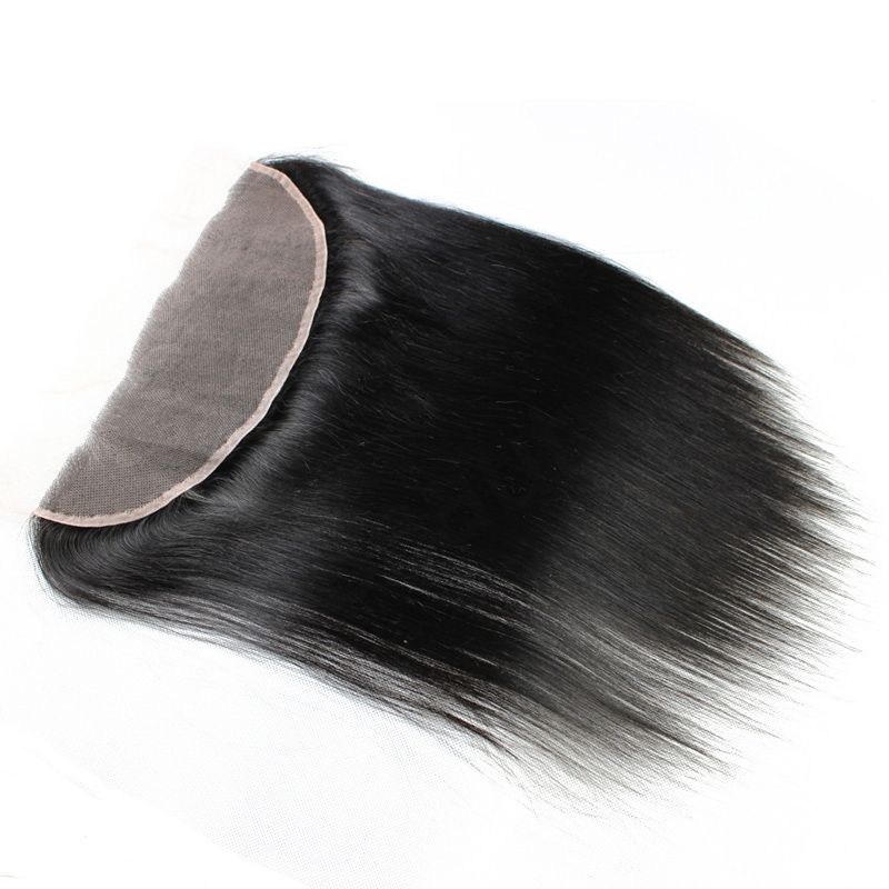 Gerade Spitzenstirnseiten aus Echthaar, 13 x 4 Spitzenstirnseiten, vorgezupft mit Babyhaar, transparente Schweizer Spitze_voghion.com