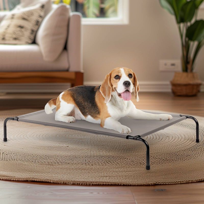 Cat pet Dog Bed 43"D x 26"W x 8"H Durable Gray cooling air circulate underneath Comfortable cat pet Dog Bed_voghion.com